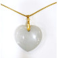 Pendentif Angélite Cœur avec Chaîne Plaquée Or 60cm