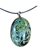 Pendentif Jaspe Kambaba Ovale avec Cordon 44cm + 5cm