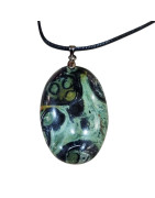 Pendentif Jaspe Kambaba Ovale avec Cordon 44cm + 5cm