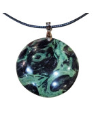 Pendentif Jaspe Kambaba Rond avec Cordon 44cm + 5cm