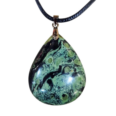 Pendentif Jaspe Kambaba avec Cordon 44cm + 5cm