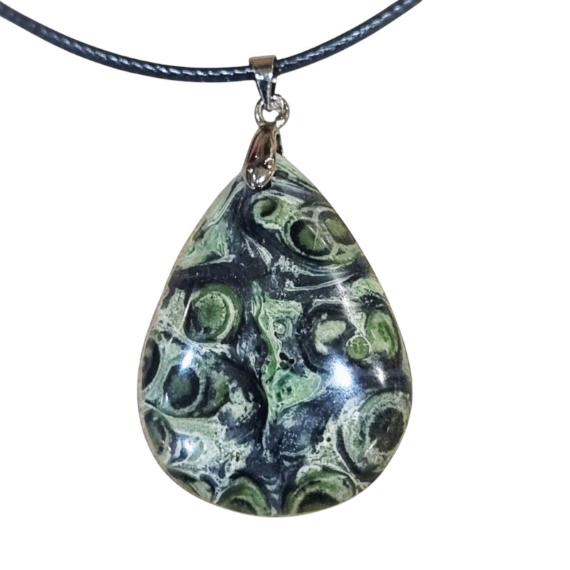 Pendentif Jaspe Kambaba avec Cordon 44cm + 5cm