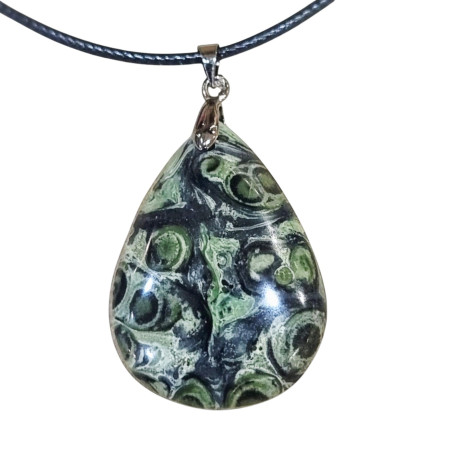 Pendentif Jaspe Kambaba avec Cordon 44cm + 5cm