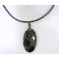 Pendentif Jaspe Galaxie Etoilée Ovale avec Cordon 44cm + 5cm