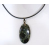 Pendentif Jaspe Galaxie Etoilée Ovale avec Cordon 44cm + 5cm