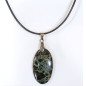 Pendentif Jaspe Galaxie Etoilée Ovale avec Cordon 44cm + 5cm