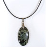 Pendentif Jaspe Galaxie Etoilée Ovale avec Cordon 44cm + 5cm