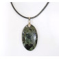 Pendentif Jaspe Galaxie Etoilée Ovale avec Cordon 44cm + 5cm