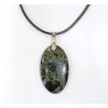 Pendentif Jaspe Galaxie Etoilée Ovale avec Cordon 44cm + 5cm