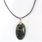 Pendentif Jaspe Galaxie Etoilée Ovale avec Cordon 44cm + 5cm
