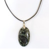 Pendentif Jaspe Galaxie Etoilée Ovale avec Cordon 44cm + 5cm