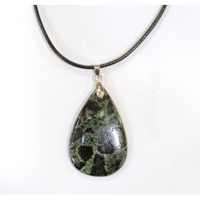 Pendentif Jaspe Galaxie Etoilée Goutte avec Cordon 44cm + 5cm