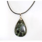 Pendentif Jaspe Galaxie Etoilée Goutte avec Cordon 44cm + 5cm