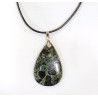 Pendentif Jaspe Galaxie Etoilée Goutte avec Cordon 44cm + 5cm