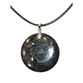 Pendentif Nuumite Rond avec Cordon 44cm + 5cm