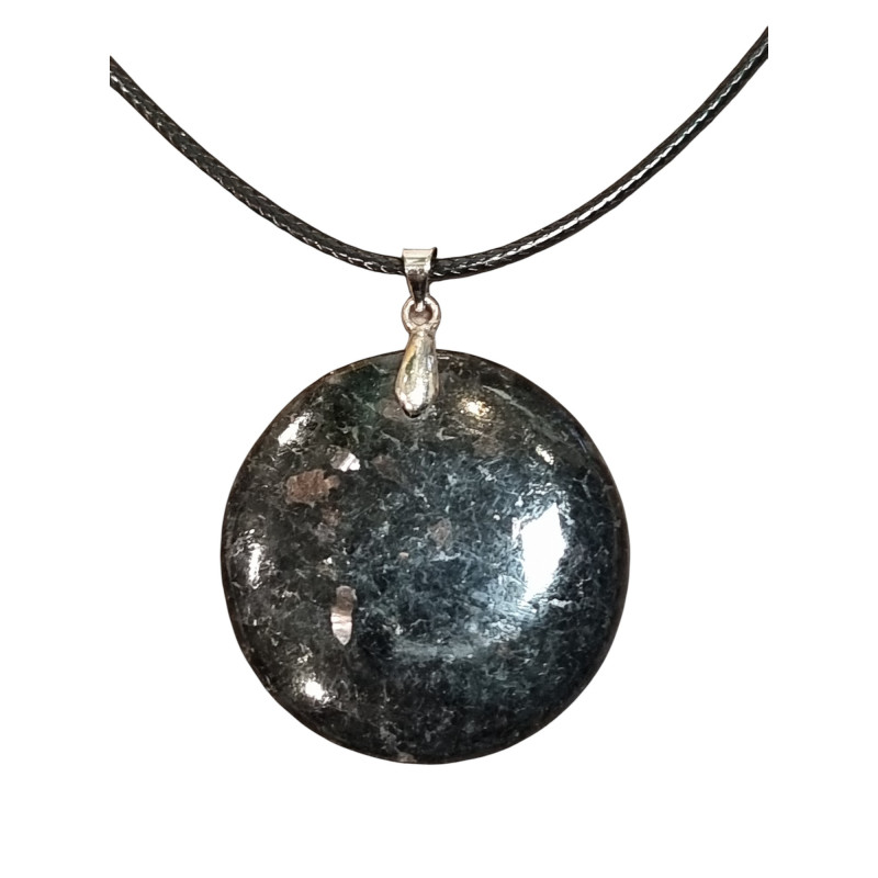 Pendentif Nuumite Rond avec Cordon 44cm + 5cm