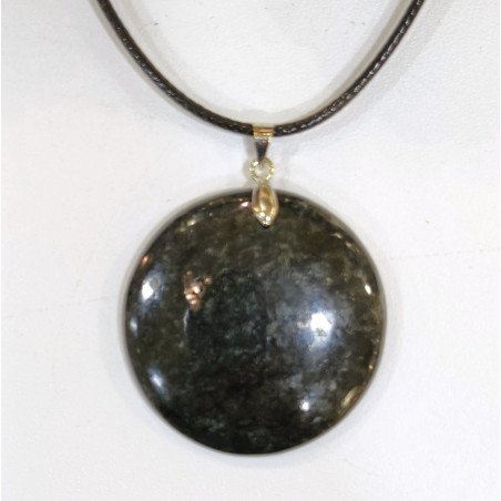 Pendentif Nuumite Rond avec Cordon 44cm + 5cm
