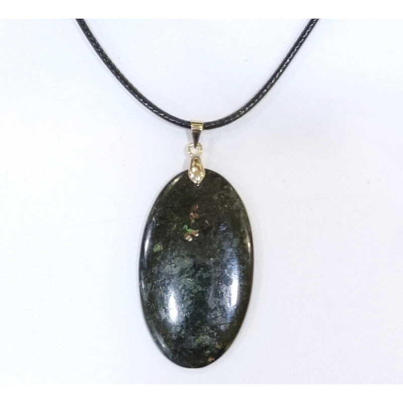 Pendentif Nuumite Ovale avec Cordon 44cm + 5cm