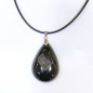 Pendentif Onyx Goutte avec Cordon Noir 44cm + 5cm