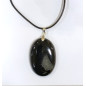 Pendentif Onyx Ovale avec Cordon Noir 44cm + 5cm
