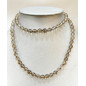 Collier Quartz Fumé Pierres Rondes 8mm Type Sautoir 40cm
