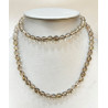 Collier Quartz Fumé Pierres Rondes 8mm Type Sautoir 40cm