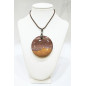 Pendentif Jaspe Mokaïte Rond avec Cordon 44cm + 5cm