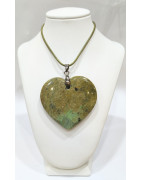 Pendentif Jade de Nouvelle-Zélande Cœur avec Cordon 44cm + 5cm