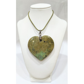 Pendentif Jade de Nouvelle-Zélande Cœur avec Cordon 44cm + 5cm