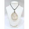 Pendentif Cristal de Roche avec Cordon 44cm + 5cm