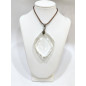 Pendentif Cristal de Roche Losange avec Cordon 44cm + 5cm