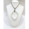 Pendentif Cristal de Roche Losange avec Cordon 44cm + 5cm