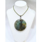 Pendentif Labradorite Rond avec Cordon 44cm + 5cm