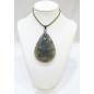 Pendentif Labradorite Goutte avec Cordon 44cm + 5cm