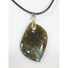 Pendentif Labradorite avec Cordon 44cm + 5cm
