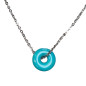 Pendentif Turquoise Donut sur Chaîne Acier