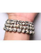 Bracelet Jaspe Dalmatien pierres rondes