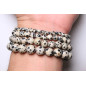 Bracelet Jaspe Dalmatien pierres rondes
