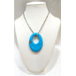 Pendentif Turquoise avec Chaîne Acier 44cm