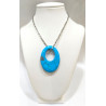 Pendentif Turquoise avec Chaîne Acier 44cm