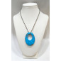 Pendentif Turquoise avec Chaîne Acier 44cm