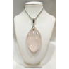 Pendentif Quartz Rose avec Chaîne Acier 46cm