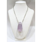 Pendentif Améthyste avec Chaîne Acier 46cm