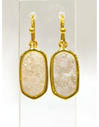 Boucles Cristal de Roche Plaquées Or