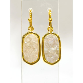 Boucles Cristal de Roche Plaquées Or