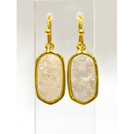 Boucles Cristal de Roche Plaquées Or