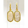 Boucles Cristal de Roche Plaquées Or