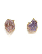 Boucles Améthyste Brute Plaquées Or
