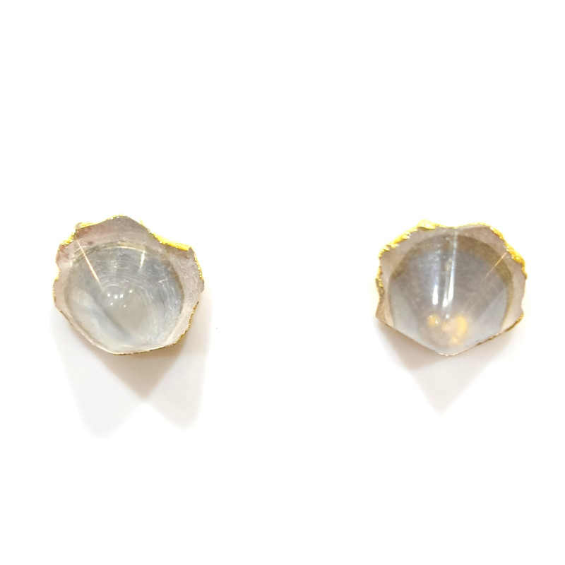Boucles Agate Blanche Plaquées Or