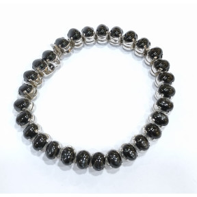 Bracelet Black Star ( Diopside) Argent 925 Longueur 18cm